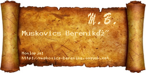 Muskovics Bereniké névjegykártya